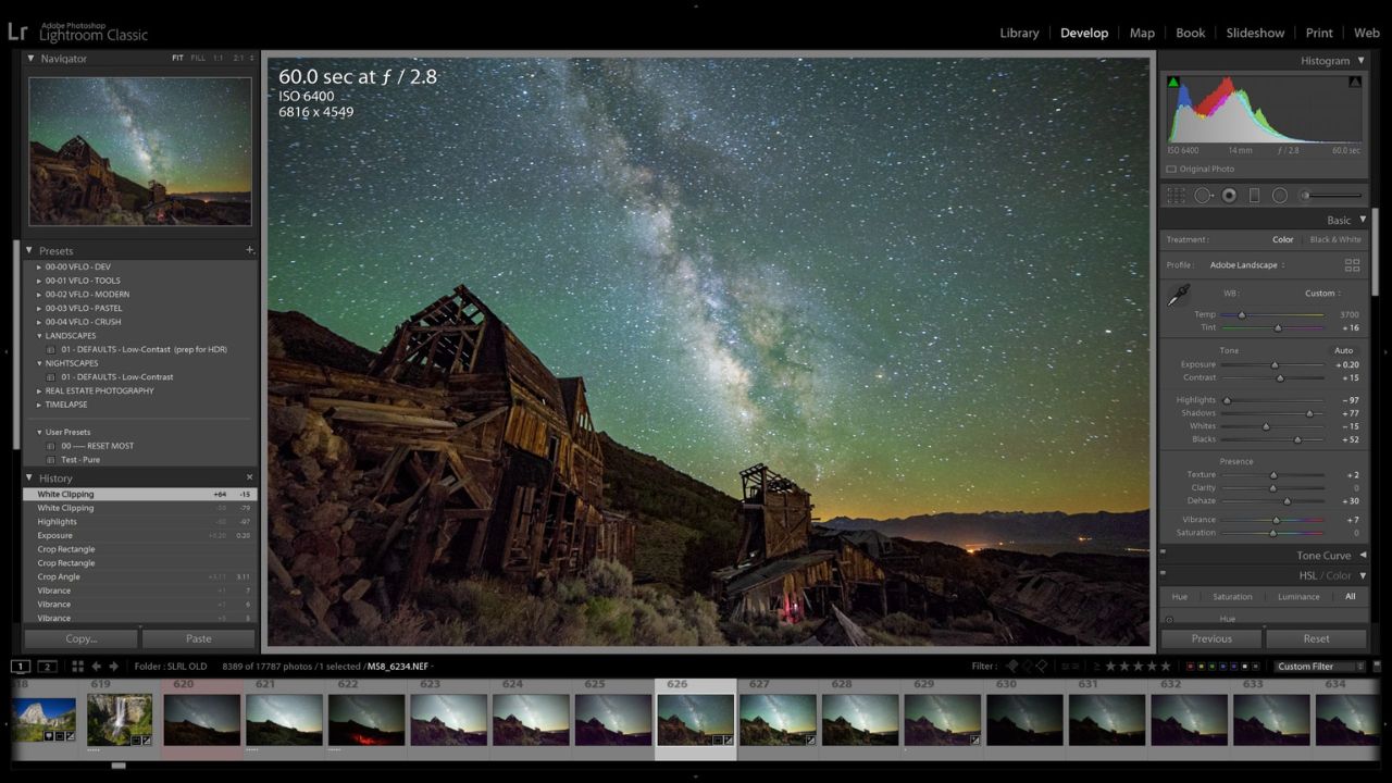 Post-production architecture dans Lightroom