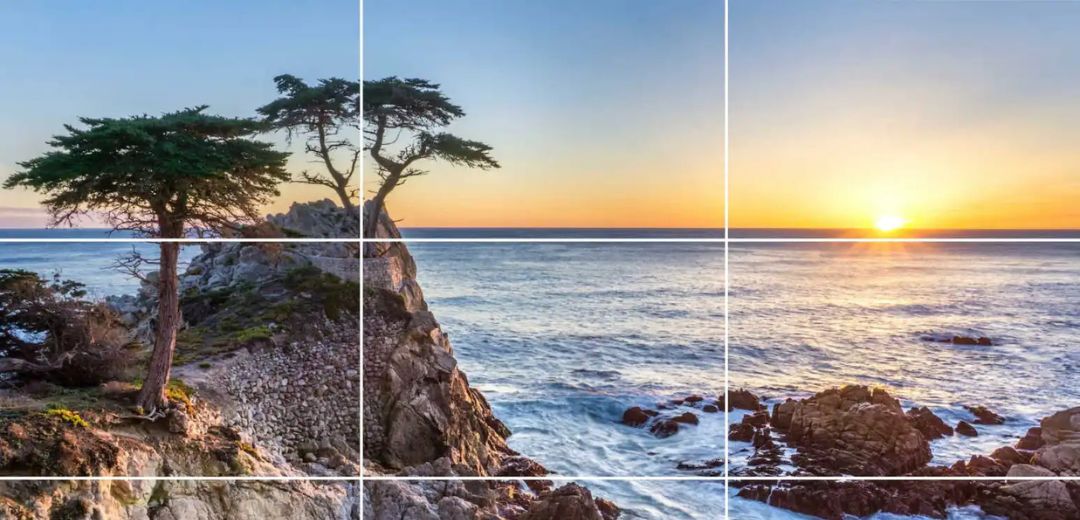 Composition selon la règle des tiers en paysage